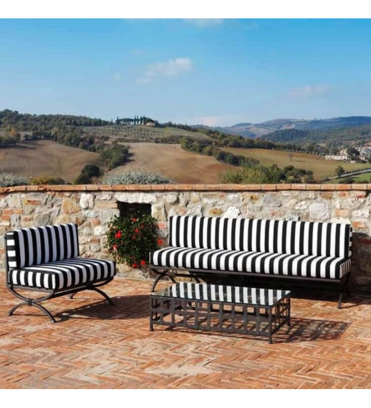 Outdoor smoke table Volterra iron 110x60cm - Gaia Forgiato Ferro - Nardini Forniture