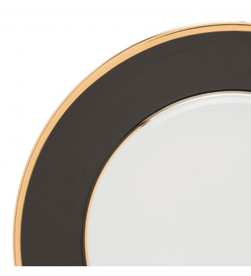 Ginger black dessert plate with gold profile Ø20cm