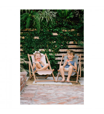 Mini sdraio da bambino a righe blu - Business & Pleasure - Nardini Forniture