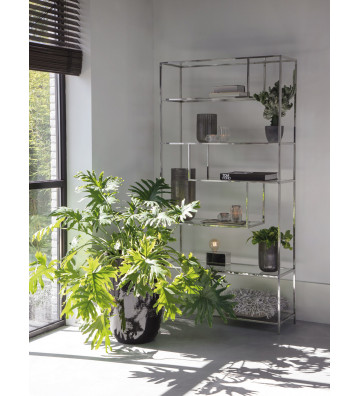 Silver and glass etagere 100x35xH203cm - light and living - nardini supplies