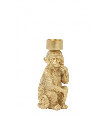 Portacandela tealight scimmia oro H21cm - Light and living - Nardini Forniture