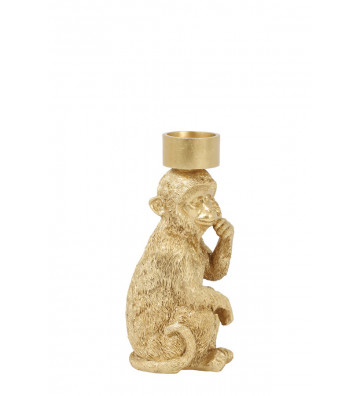 Wallet tealight monkey gold H21cm - Light and living - Nardini Forniture