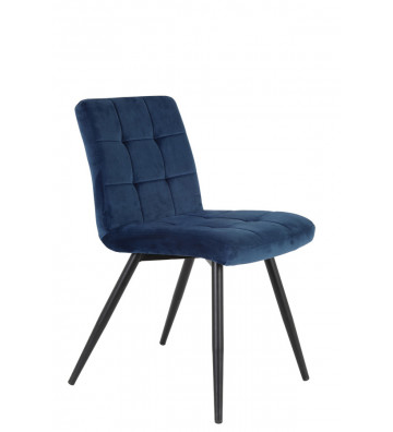 Blue velvet upholstered dining chair - light and living - nardini supplies