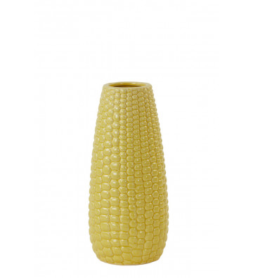 Vaso mais in ceramica gialla Ø14xH31cm - light and living - nardini forniture