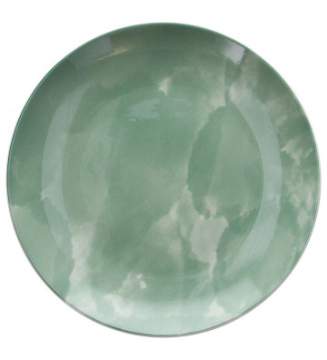 Plate Dessert green porcelain Ø19cm - tognana - nardini supplies