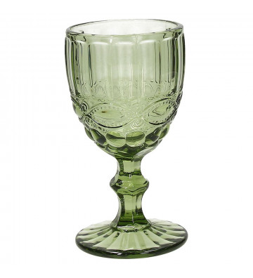 Madame wine goblet in green glass 260cc