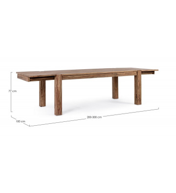 300cm Sheesham Wood Extendable Dining Table