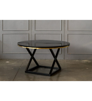 Dining table round black glass Ø140cm - Nardini Forniture