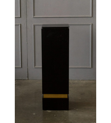 Decorative column in black and gold wood 32xH100cm