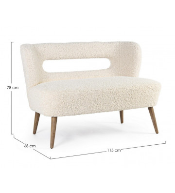 Sofa in ivory Bouclè fabric - Cortina