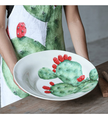 Ceramic salad bowl with prickly pear Ø42cm