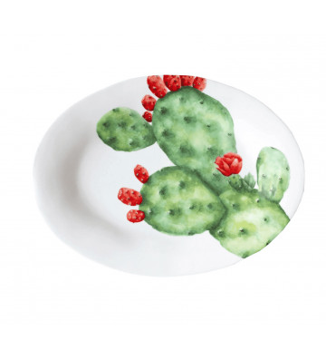 Oval dinner plate prickly pear Ø45cm