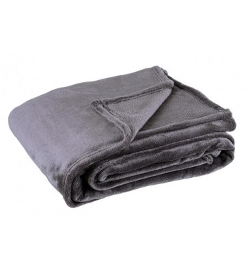 Soft blanket in plain gray fur 150x200cm