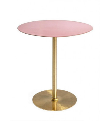 Side table round lacquered rose and gold Ø40cm - Nardini Forniture