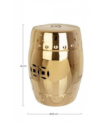 Pouf in mirrored gold ceramic - Nardini Forniture