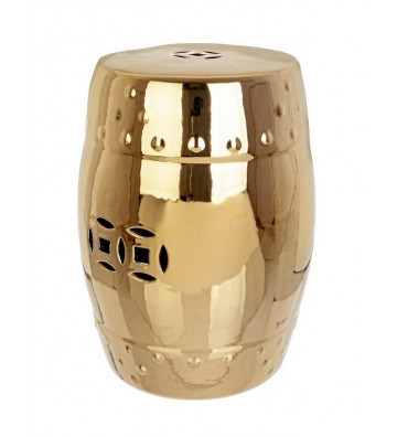 Mirrored gold ceramic pouf - Nardini Forniture