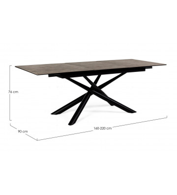 220cm concrete effect extendable dining table