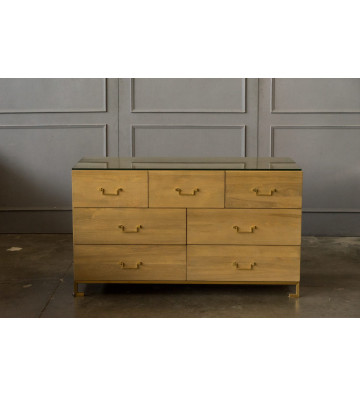 Natural wood drawers and gold handles - Nardini Forniture