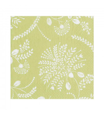 Paper napkins Green flowers 20pcs / 2 sizes - Caspari - Nardini Forniture