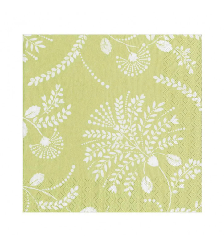 Paper napkins Green flowers 20pcs / 2 sizes - Caspari - Nardini Forniture