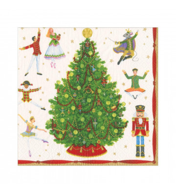 Paper napkins with Tree and dancers 20pcs - Caspari - Nardini Forniture