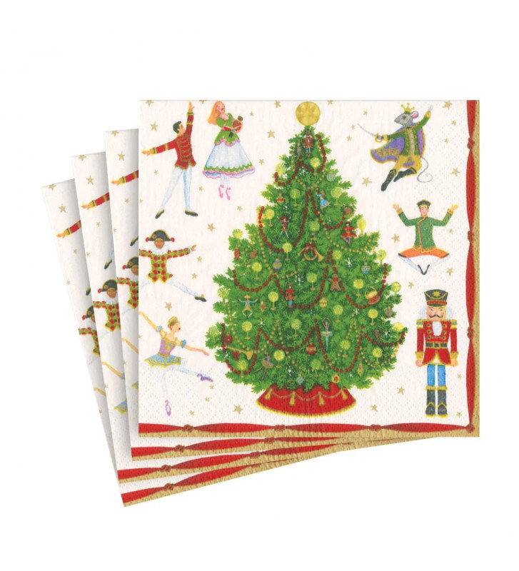 Paper napkins with Tree and dancers 20pcs - Caspari - Nardini Forniture