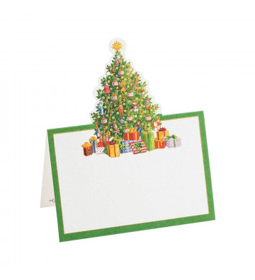 Christmas place cards Christmas tree 8pcs - Caspari - Nardini Forniture