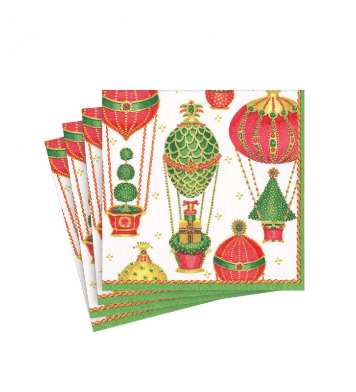 Christmas balloons paper napkins 20pcs / 2 sizes - Caspari - Nardini Forniture