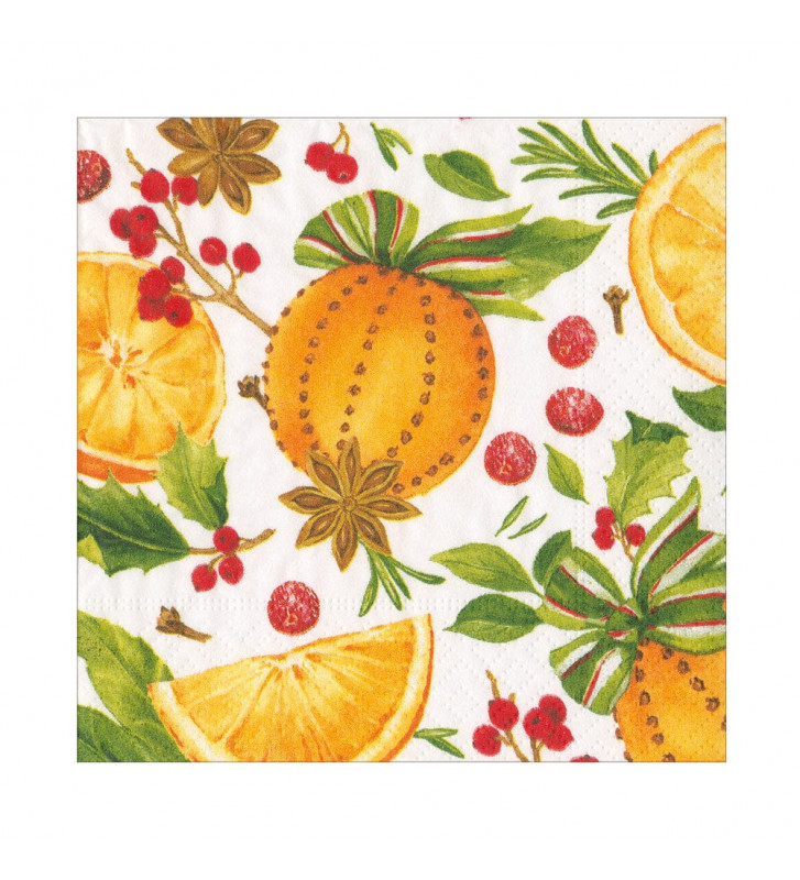 Orange design paper napkins 20pcs / 2 sizes - Caspari - Nardini Forniture
