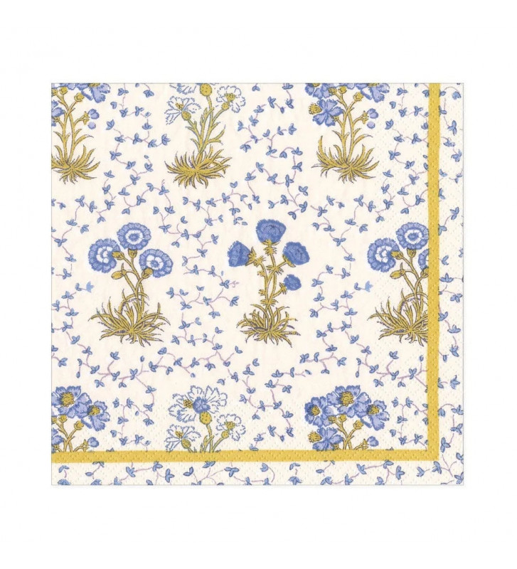 Blue French flowers paper napkins 20pcs / 2 sizes - Caspari - Nardini Forniture