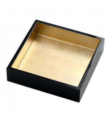 Black and gold lacquered napkin holder 19cm - Caspari