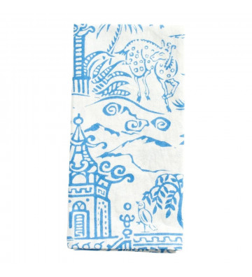 Set 4 tovaglioli di stoffa "Pagoda Toile" blu