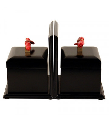 BOOKENDS BLACK WOOD