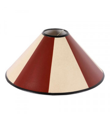 Red and ivory striped lampshade - black border Ø31cm - nardini forniture