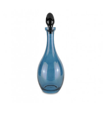 Blue glass bottle Ø13xH36cm - baci milano - nardini forniture
