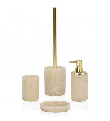 Pink and gold marble effect toilet brush holder - Andrea House - Nardini Forniture