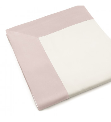 Single linen set in cotton with satin flounce 90x200cm