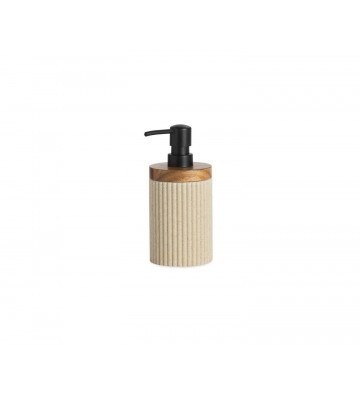 Dispenser da bagno in legno beige e resina - Andrea House - Nardini Forniture