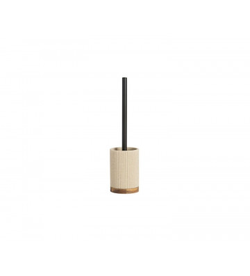 Toilet brush in beige wood and resin - Andrea house - nardini forniture