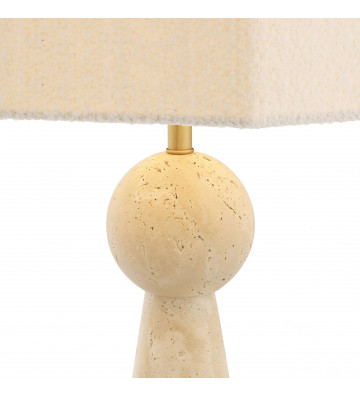 Novak table lamp in travertine ivory shade - eichholtz - nardini forniture