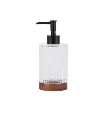 Liquid soap dispenser in grained glass and wood - andrea house - nardini forniture