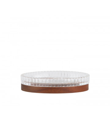 Solid soap dish in grained glass and wood - andrea house - nardini forniture