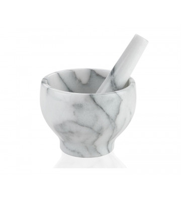 Mortar and pestle in white marble - andrea house - nardini forniture