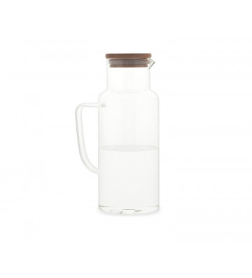 Glass water jug with bamboo cap - andrea house - nardini forniture