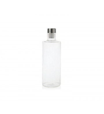 Round transparent glass bottle 1L