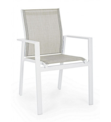 White outdoor aluminum chair with armrests - nardini forniture