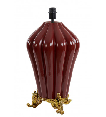 Classic burgundy and gold table lamp 34x62cm - light and living - nardini forniture