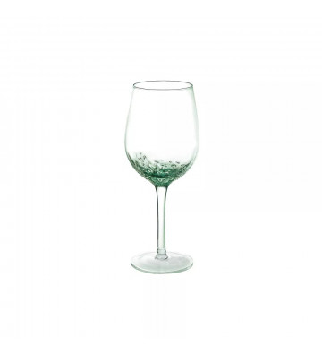 Bubble white wine glass in green glass H21cm - pomax - nardini forniture