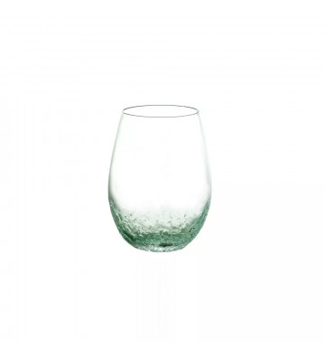 Bubble water glass in green glass H11cm - pomax - nardini forniture