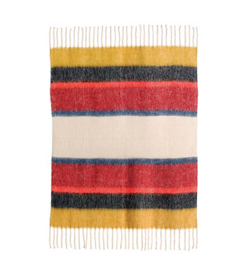 Isabel ginger striped blanket 130x160cm - vivaraise - nardini forniture